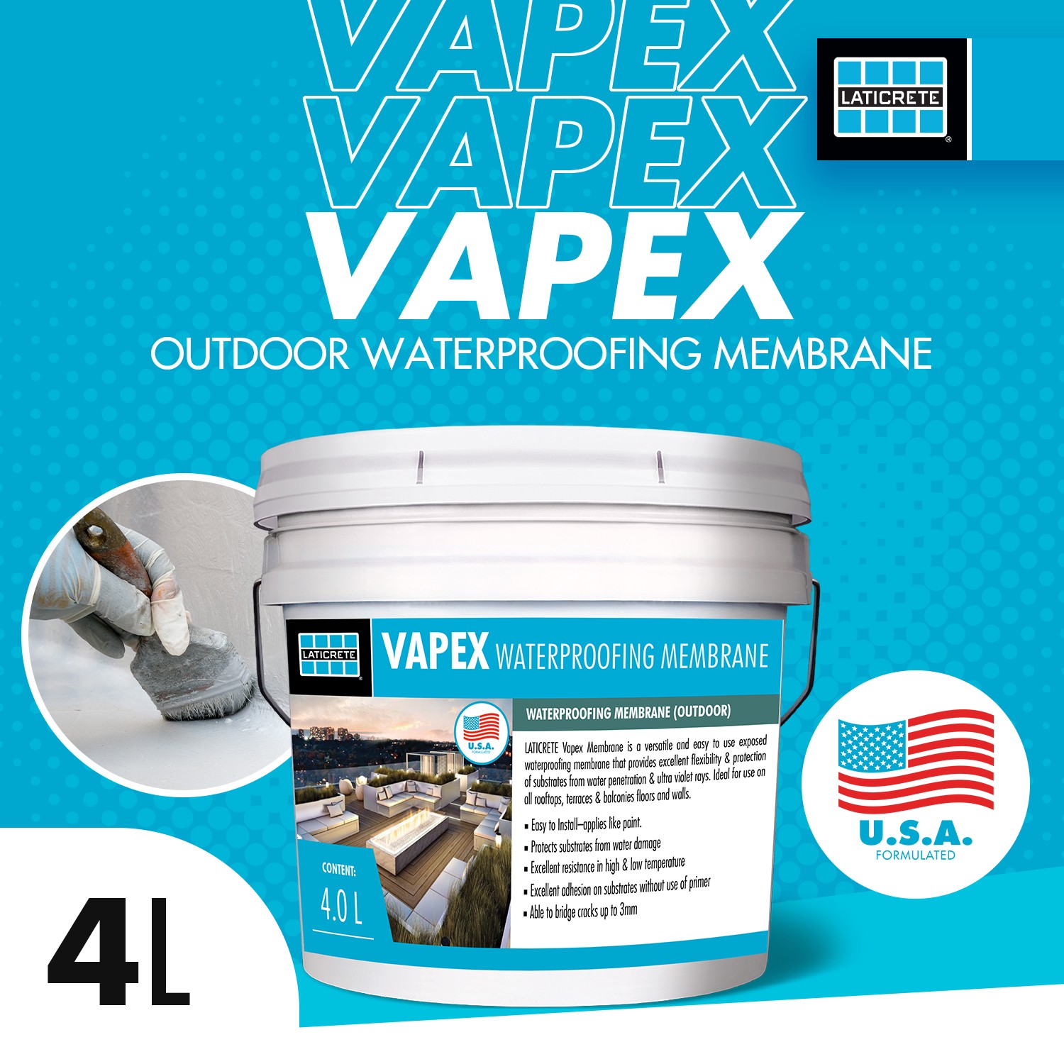 LATICRETE® VAPEX Waterproofing Membrane (4L)