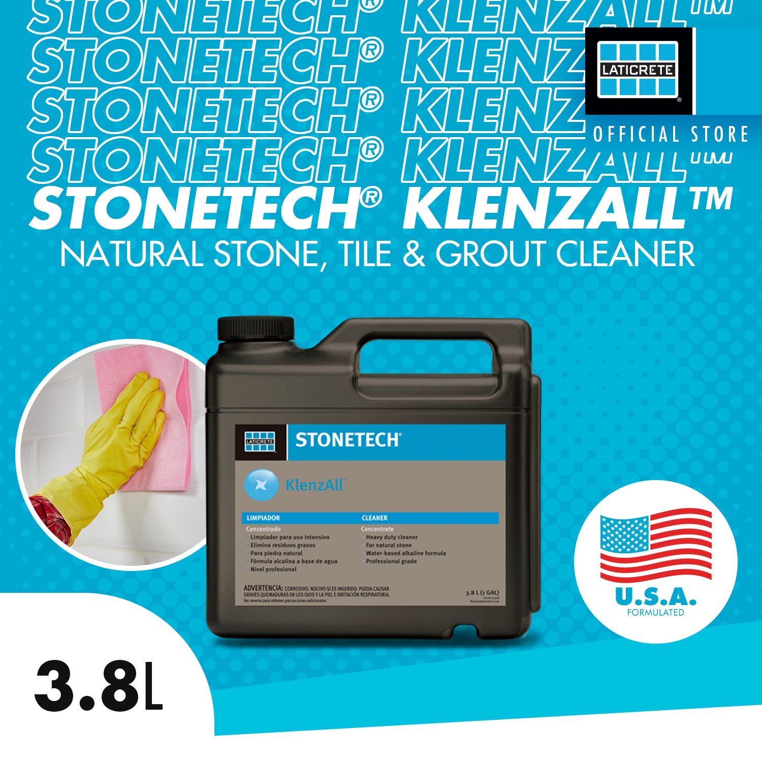 LATICRETE STONETECH® KlenzAll™ Cleaner (Concentrate) - 3.8L